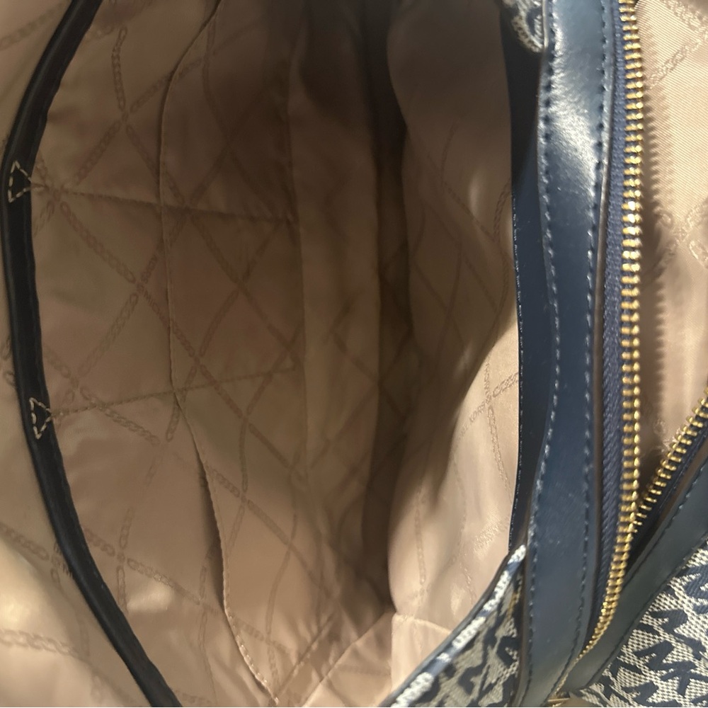 Michael Kors Navy Blue Monogram Tote and Wallet Set - Picture 7 of 9